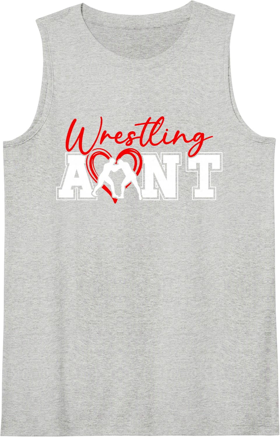 Wrestling Aunt of A Wrestler Aunt Wrestling Auntie Sleeveless Tank Top - Heather Grey