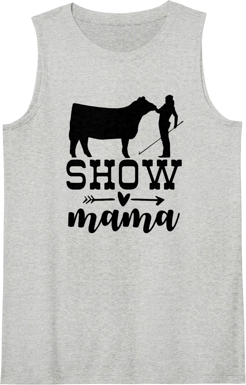 Show Cattle mom, Show Beef mom Show Cow Mama Sleeveless Tank Top - Heather Grey