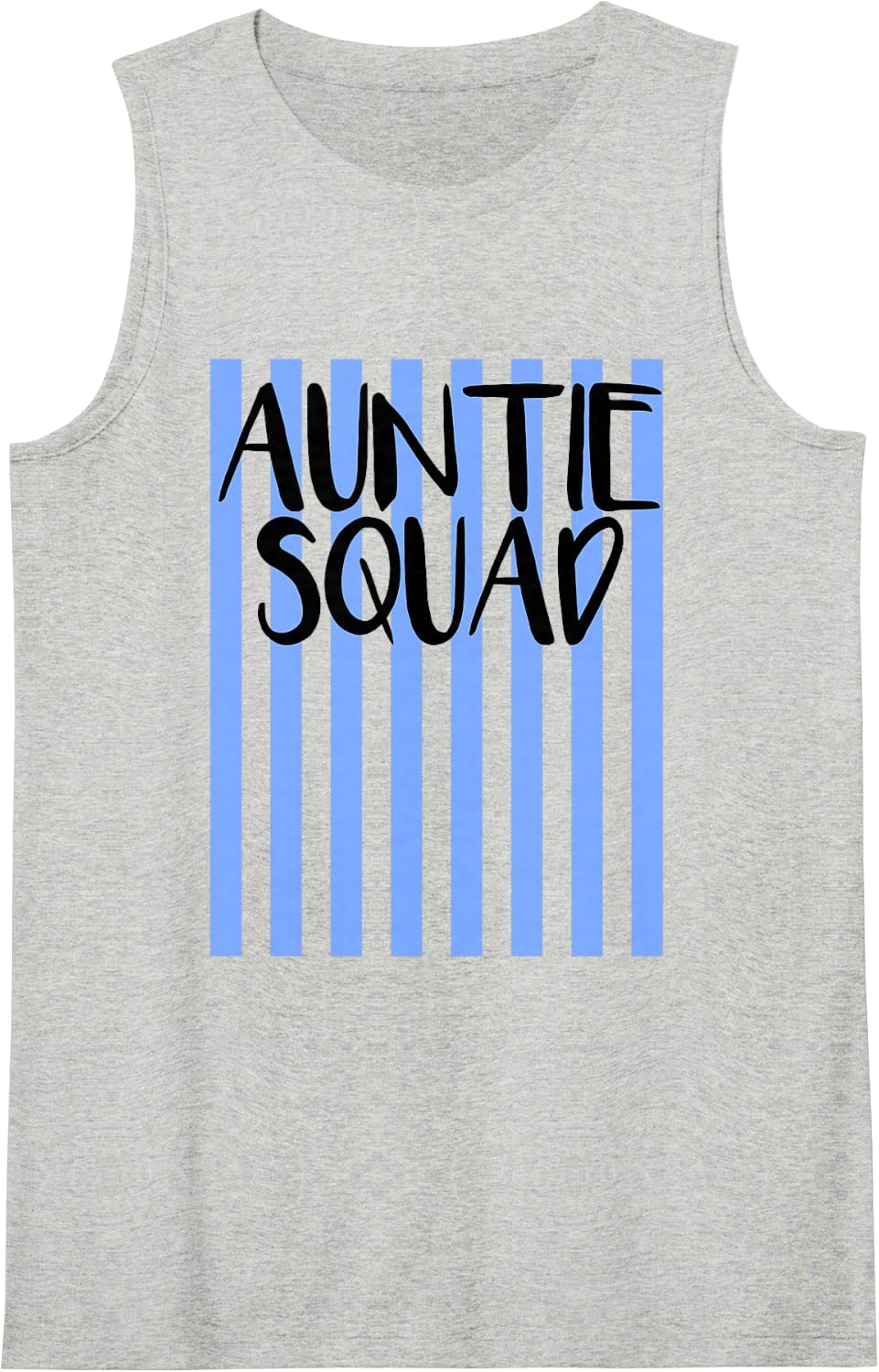 Funny Auntie Squad Graphic Stripes for Women Men Tank Top - Heather Grey