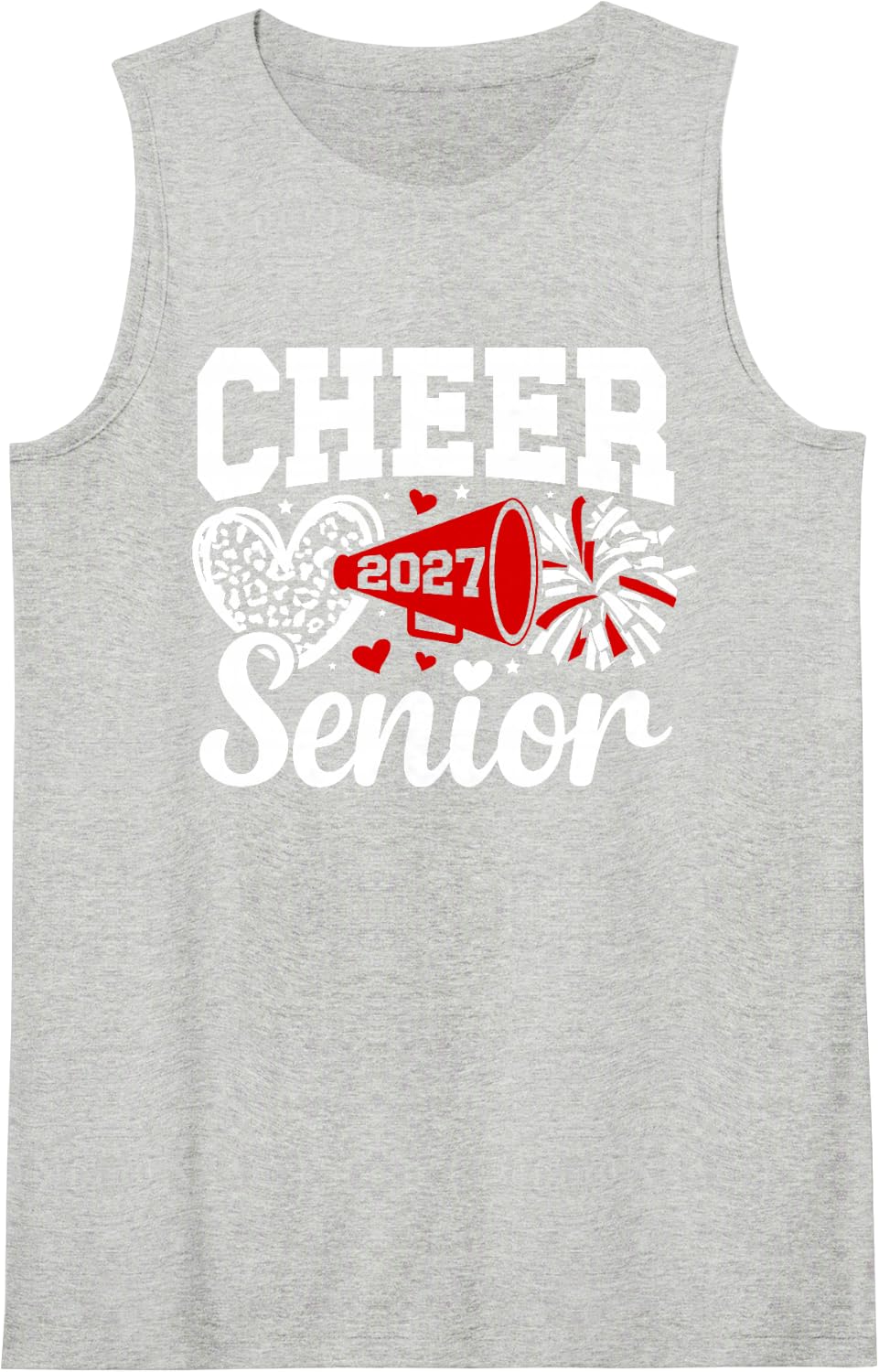 Senior Cheerleader 2027 Graduation Cheer Senior 2027 Sleeveless Tank Top - Heather Grey