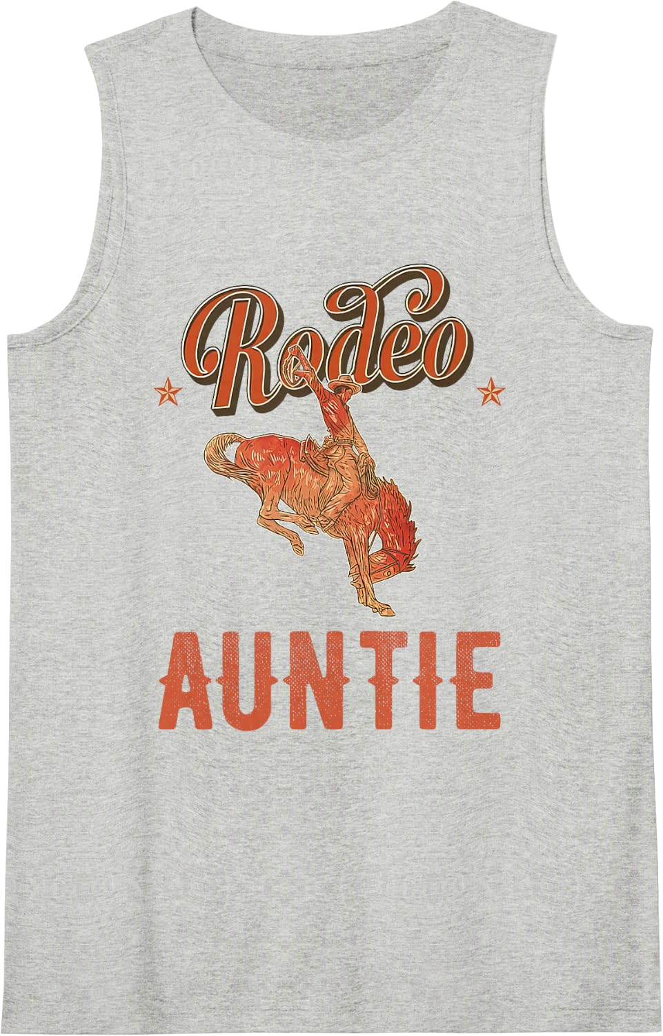 Rodeo Auntie Western Cowboy Birthday Family Matching Sleeveless Tank Top - Heather Grey
