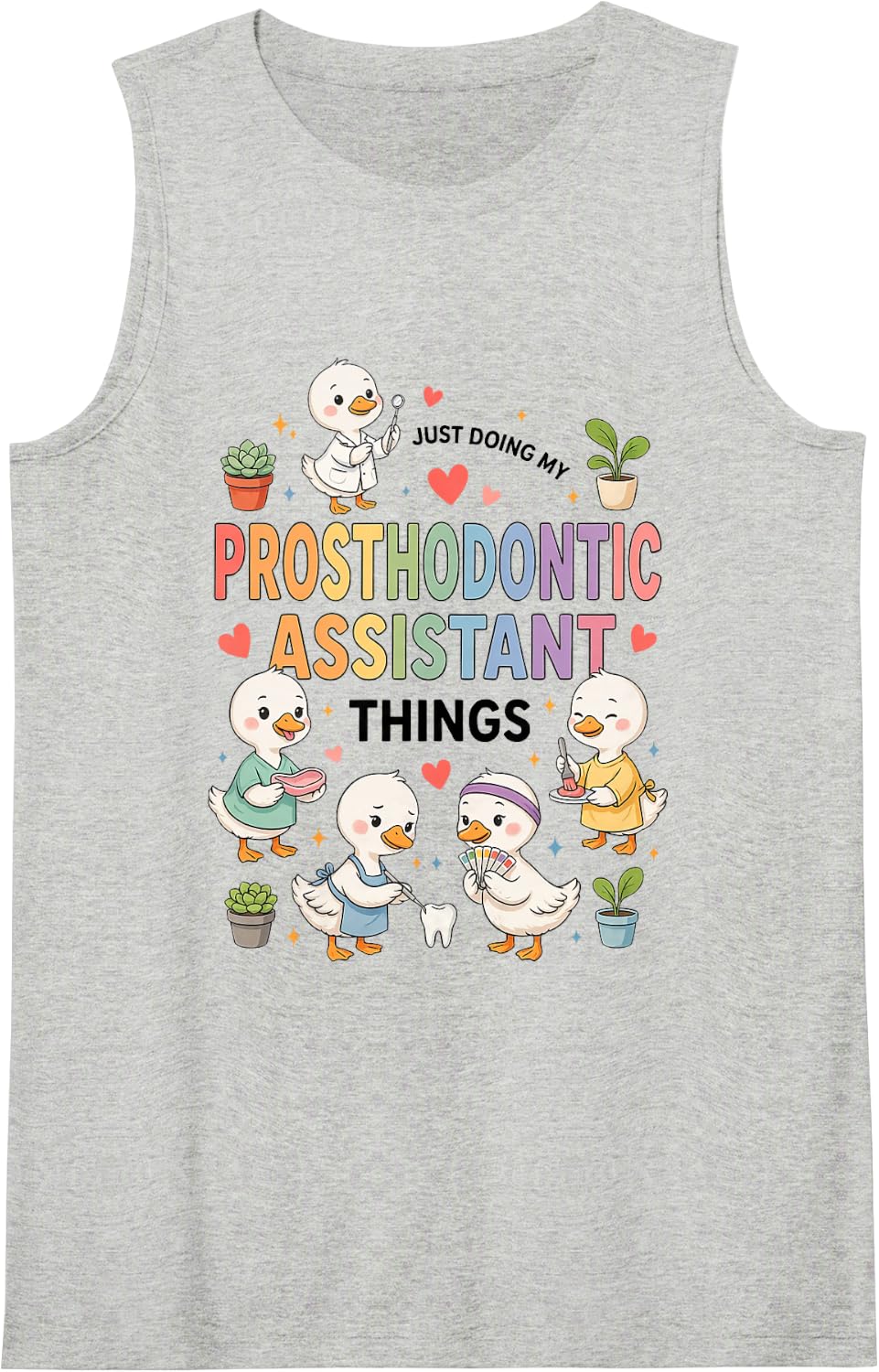 Prosthodontic Assistant Prosthetic Dental Auxiliary Sleeveless Tank Top - Heather Grey