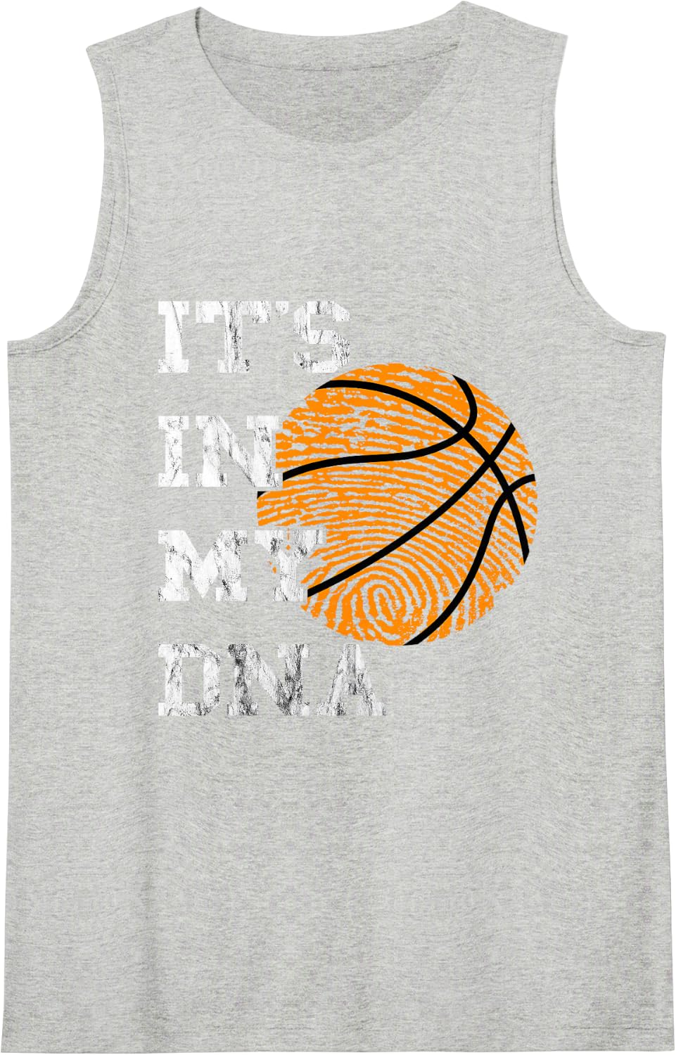 Basketball It's In My DNA Fingerprint Playing Basketball Tank Top - Heather Grey