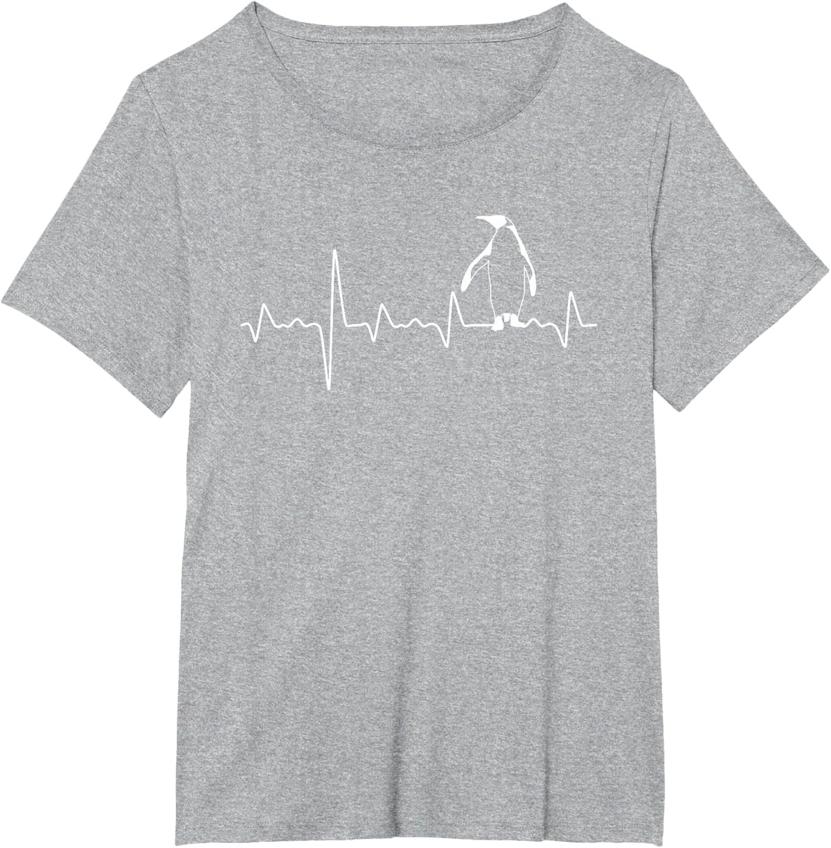 Great Penguin Heartbeat Gift Zoo Girls Boys T-Shirt - Heather Grey