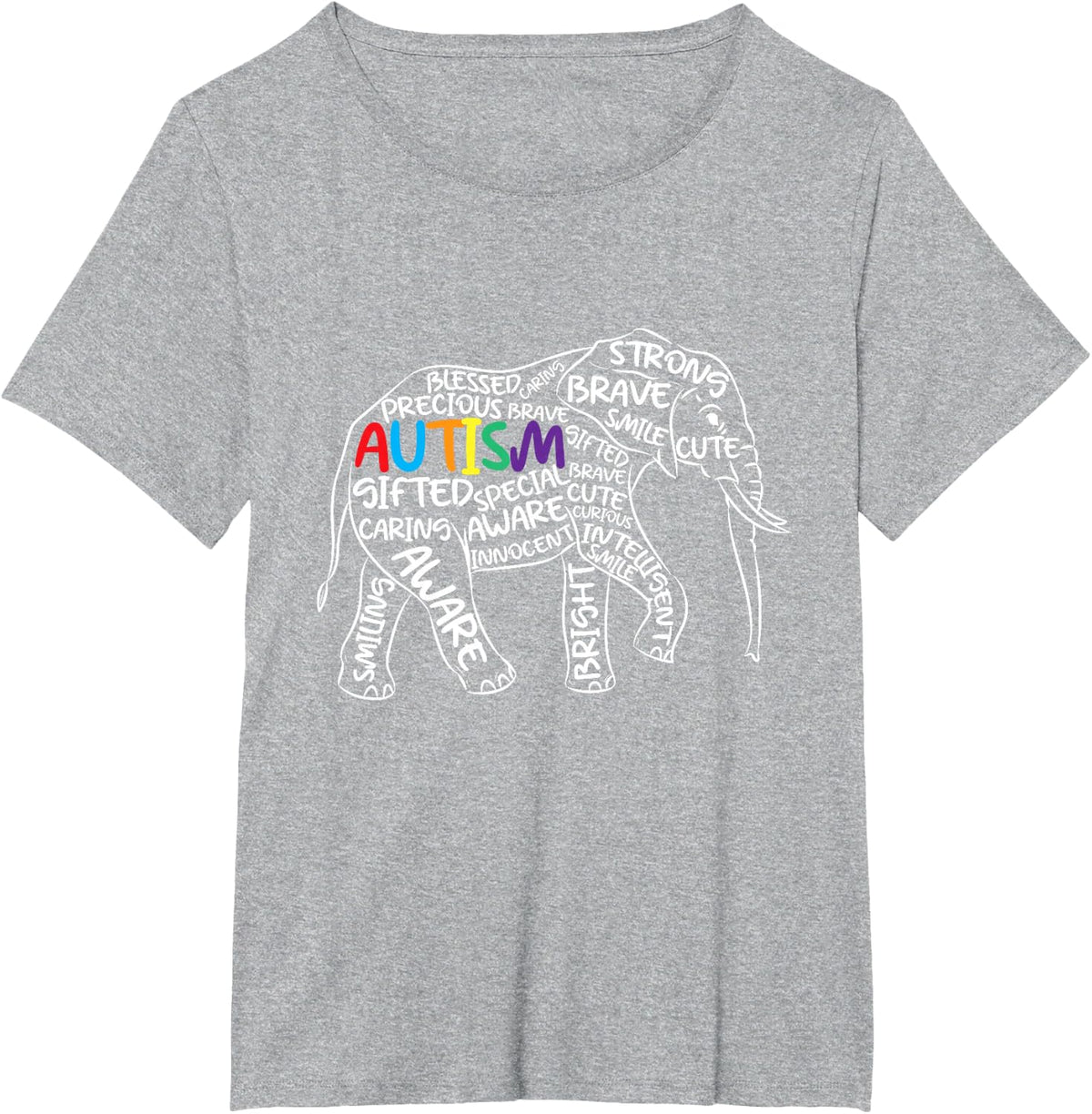 Autism Awareness Elephant Animal Autistic Kids Children Men T-Shirt - Heather Grey