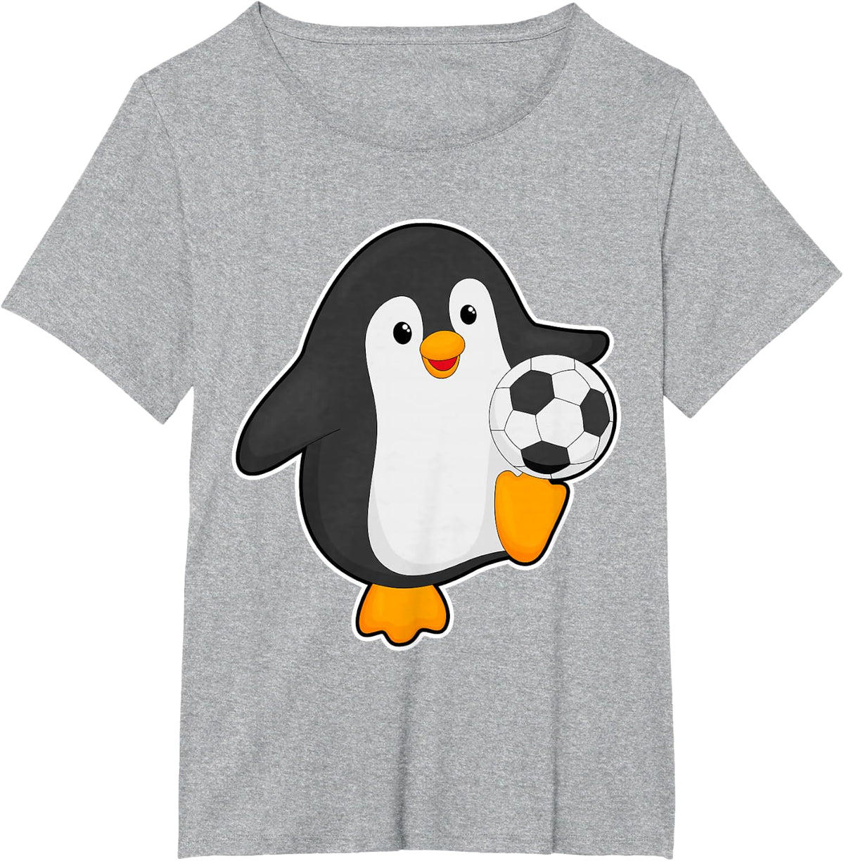 Penguin Soccer Player Tee Funny Soccer Sports T-Shirt For Men Women Kids - Heather Grey