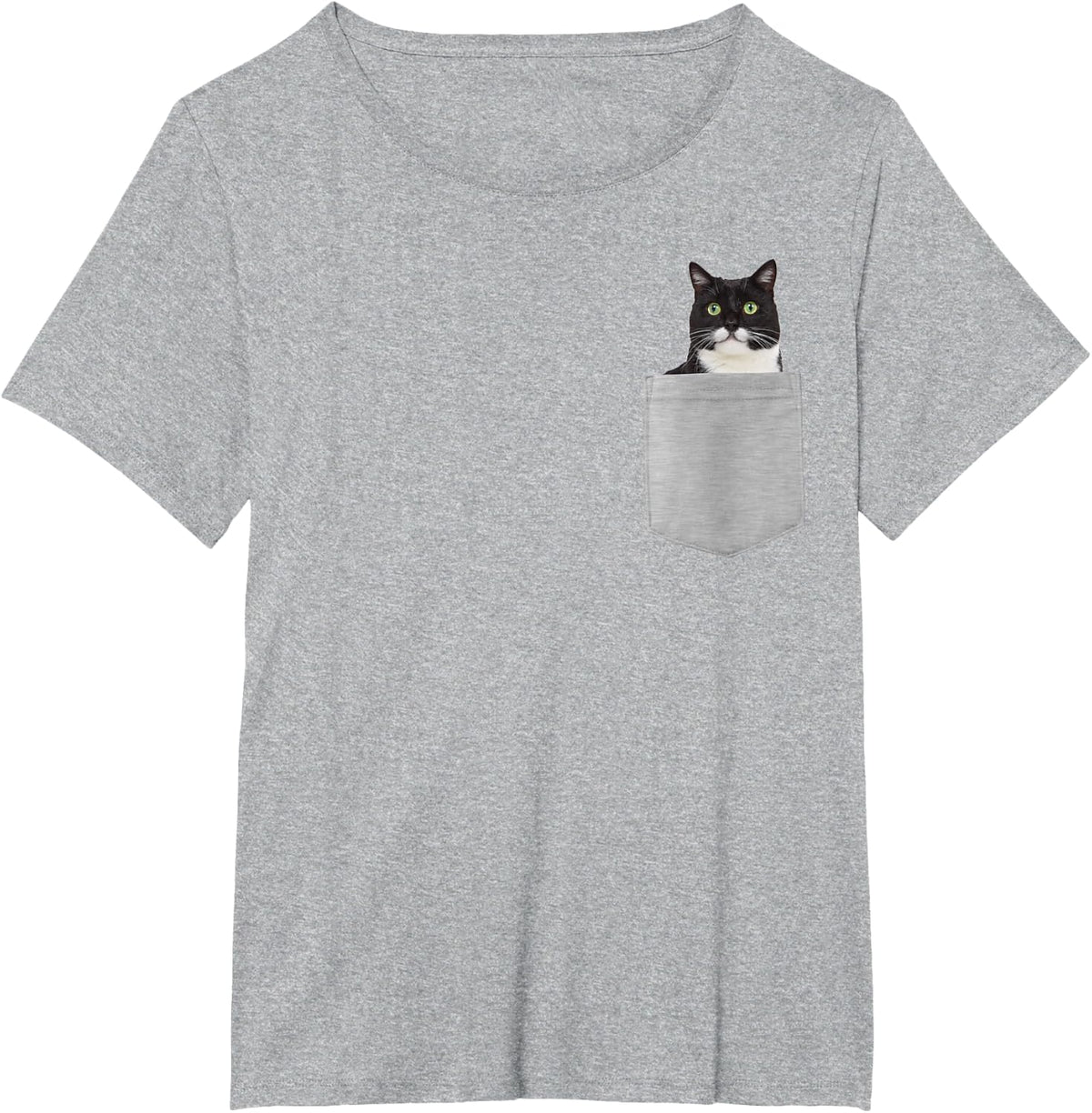 Cat in Your Pocket Tuxedo T-Shirt - Heather Grey