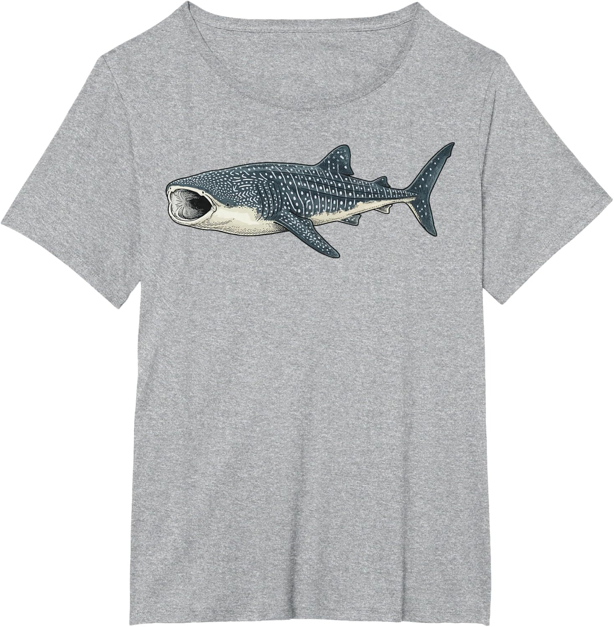 Whale Shark Illustration T-Shirt - Heather Grey