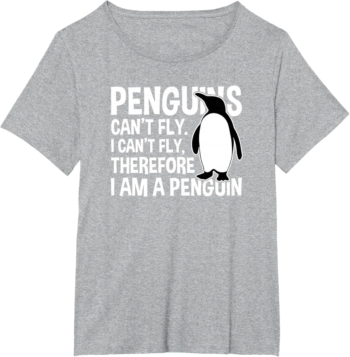 Penguins Can't Fly Funny Penguin T-Shirt - Heather Grey