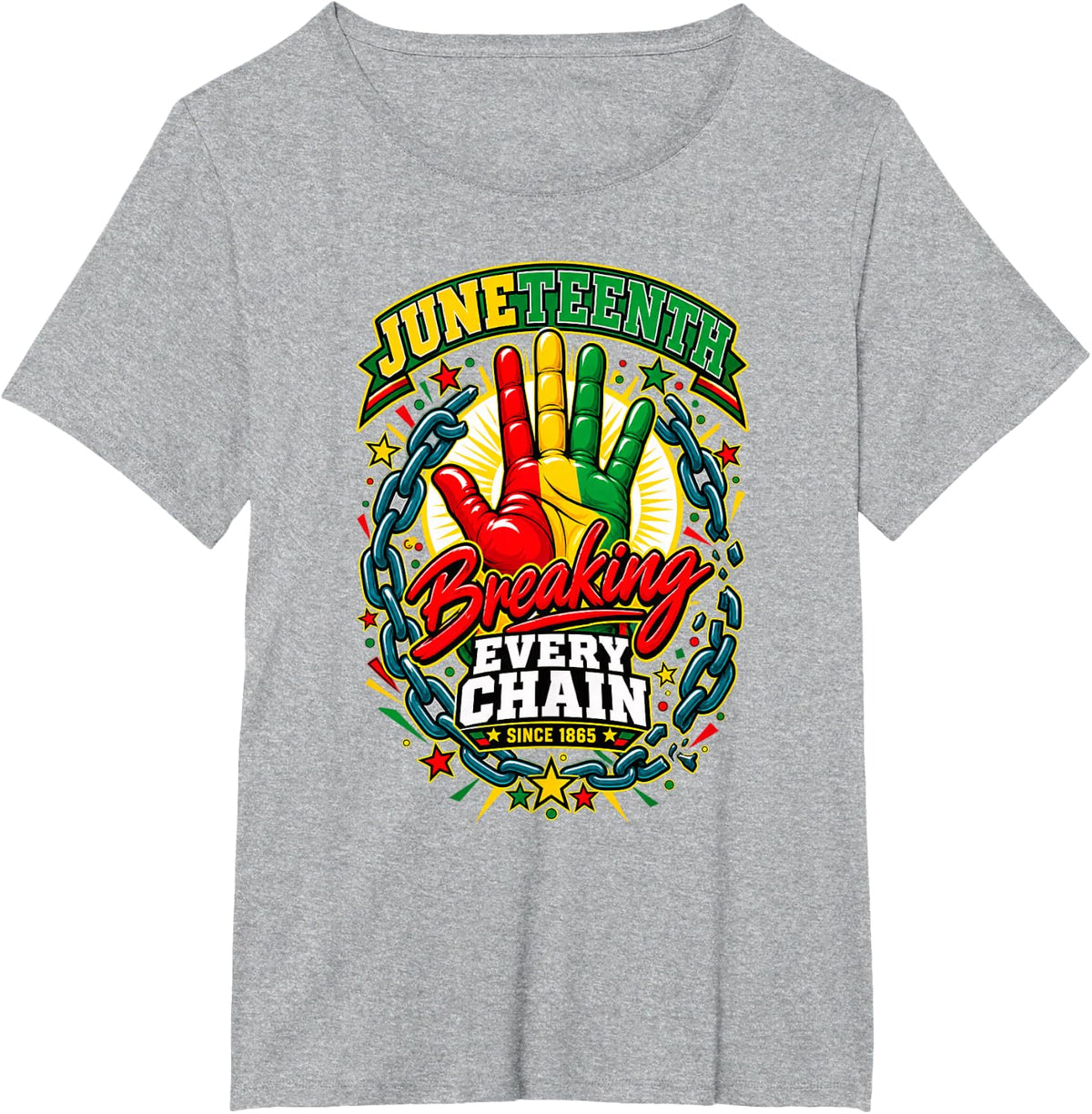 Juneteenth Breaking Every Chain Since 1865 Kids T-Shirt - Heather Grey