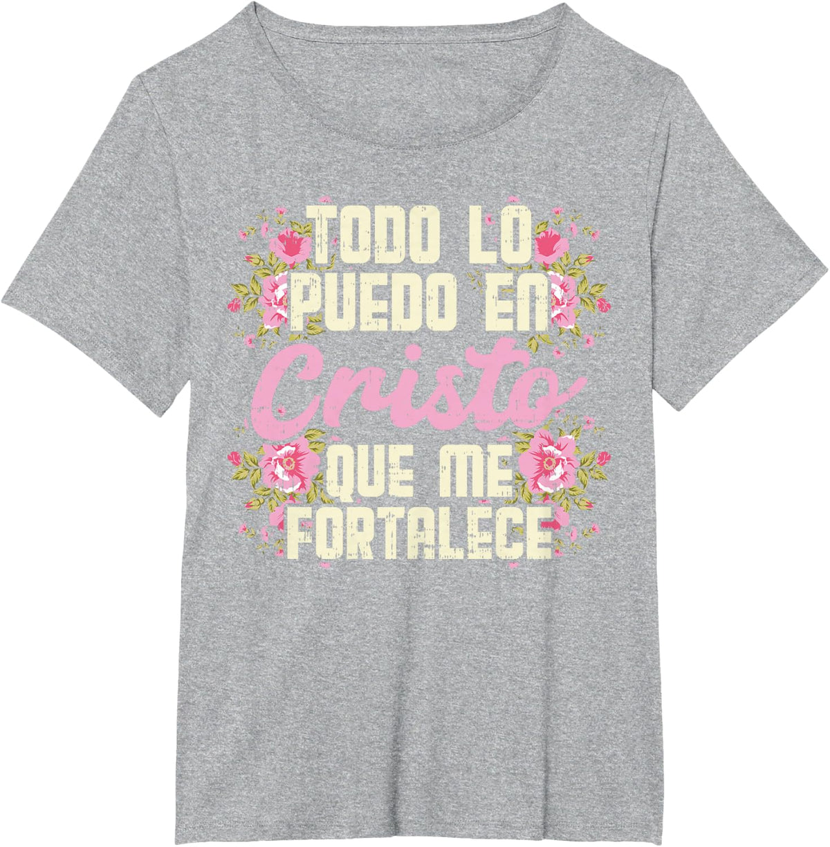 Todo Lo Puedo En Cristo God Jesus Spanish Christian Gift T-Shirt - Heather Grey