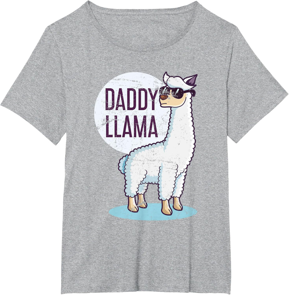Daddy Llama Funny Dad Gift Father's Day T-Shirt - Heather Grey
