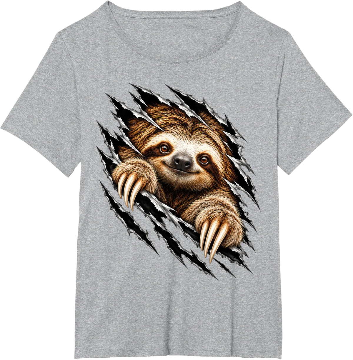 Sloth Ripping Through Rainforest Tropical Wild Animal T-Shirt - Heather Grey