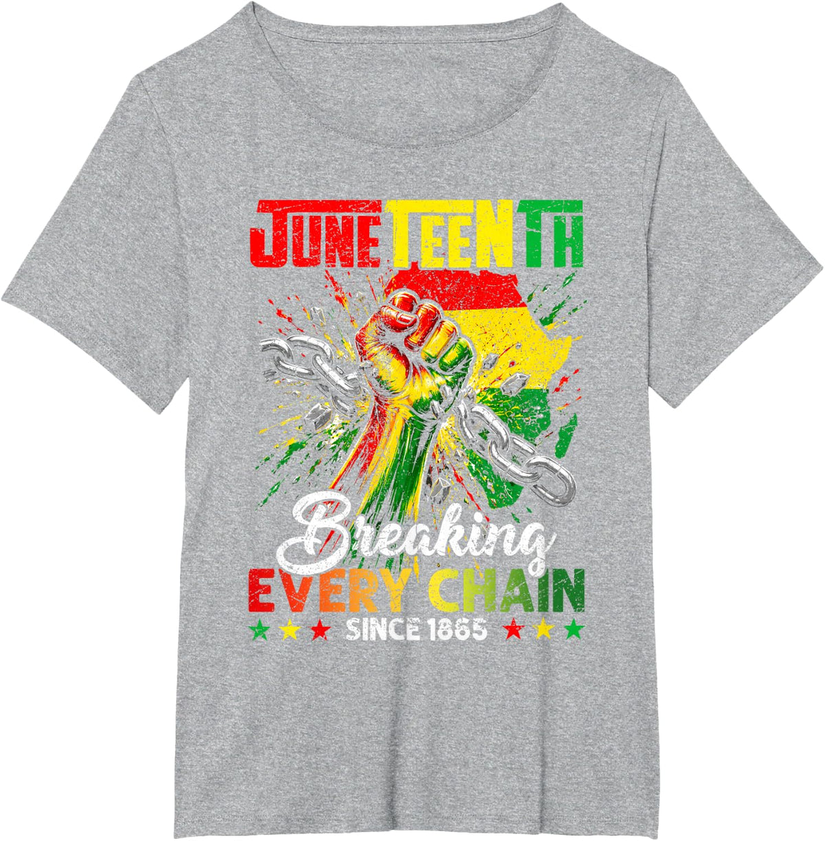 Juneteenth Breaking Every Chain African Pride Men Women T-Shirt - Heather Grey