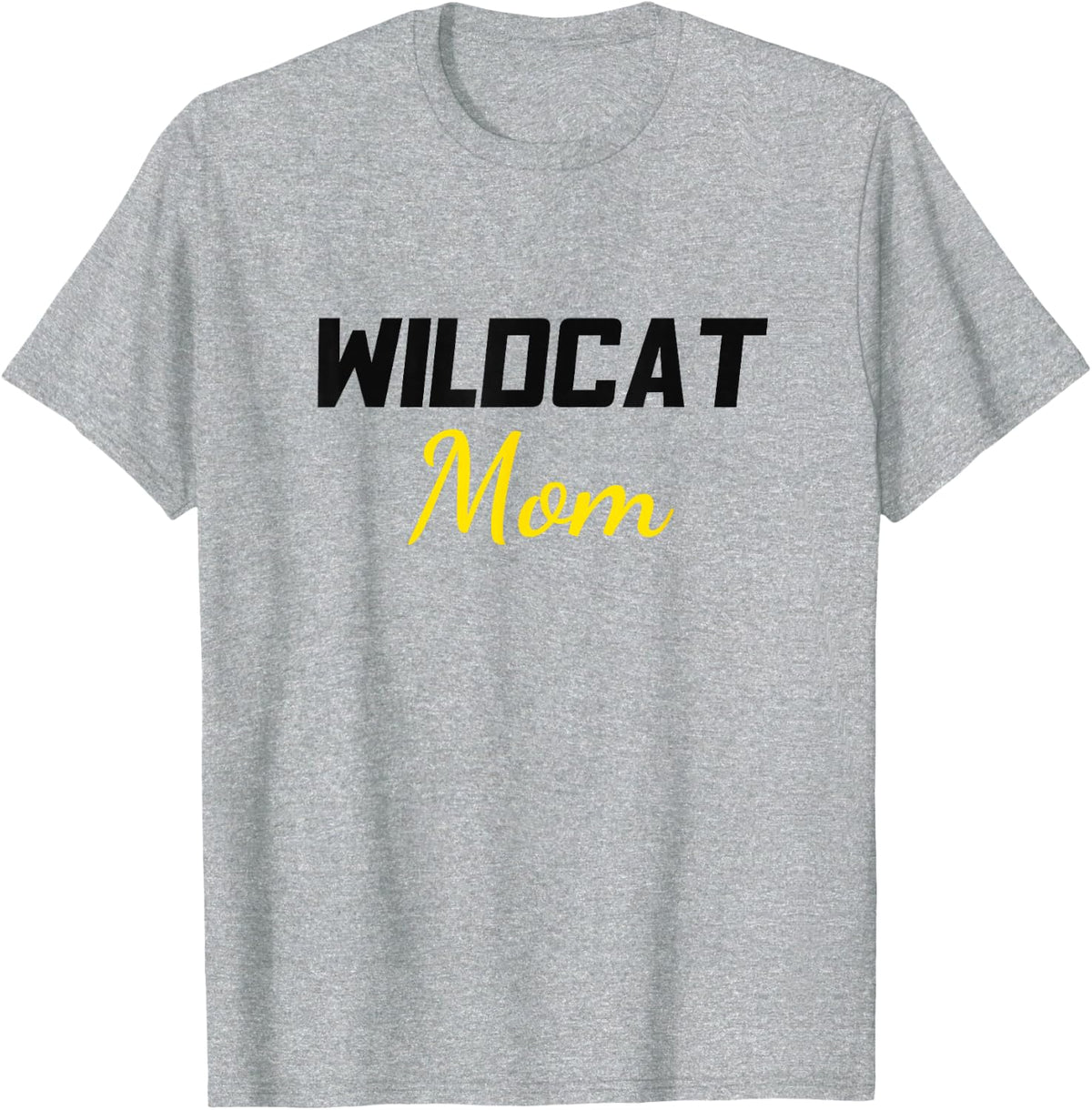 Wildcat Mom Black Gold T-Shirt - Heather Grey