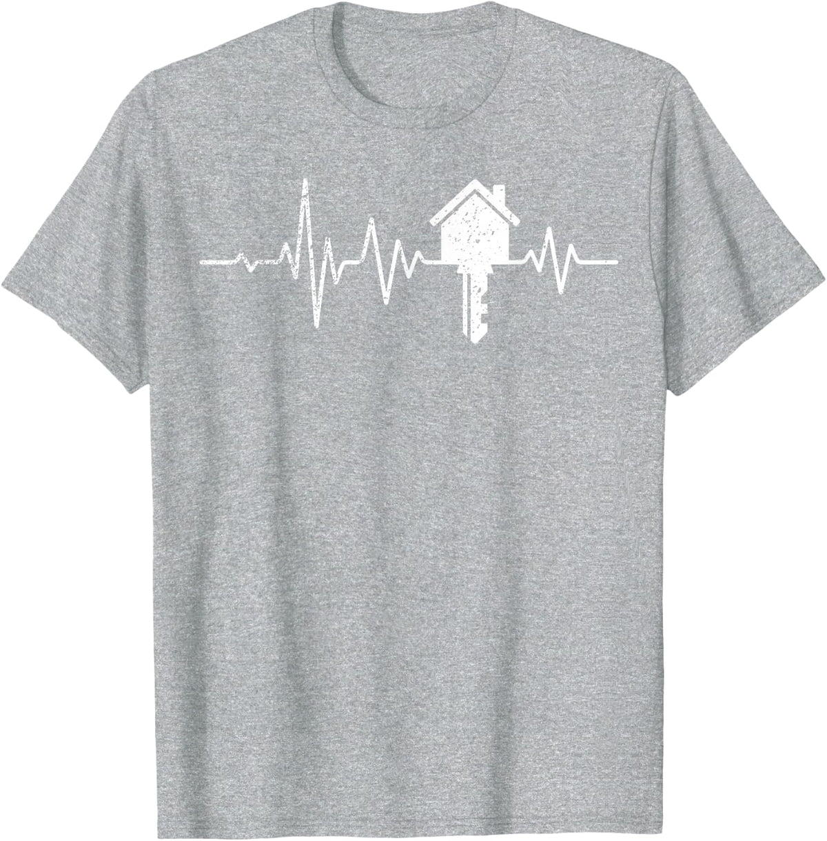 Hertbeat House Dealer Property Broker Real Estate Agent Tee T-Shirt - Heather Grey