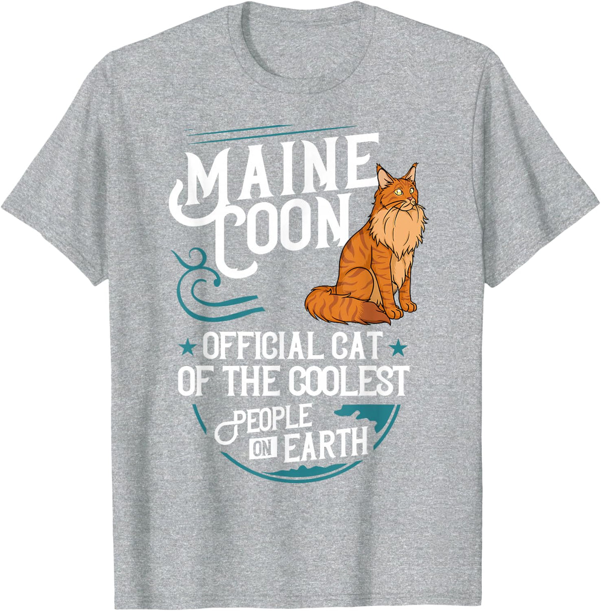 Maine Coon Cat Gift Kitten Owner Lover T-Shirt - Heather Grey