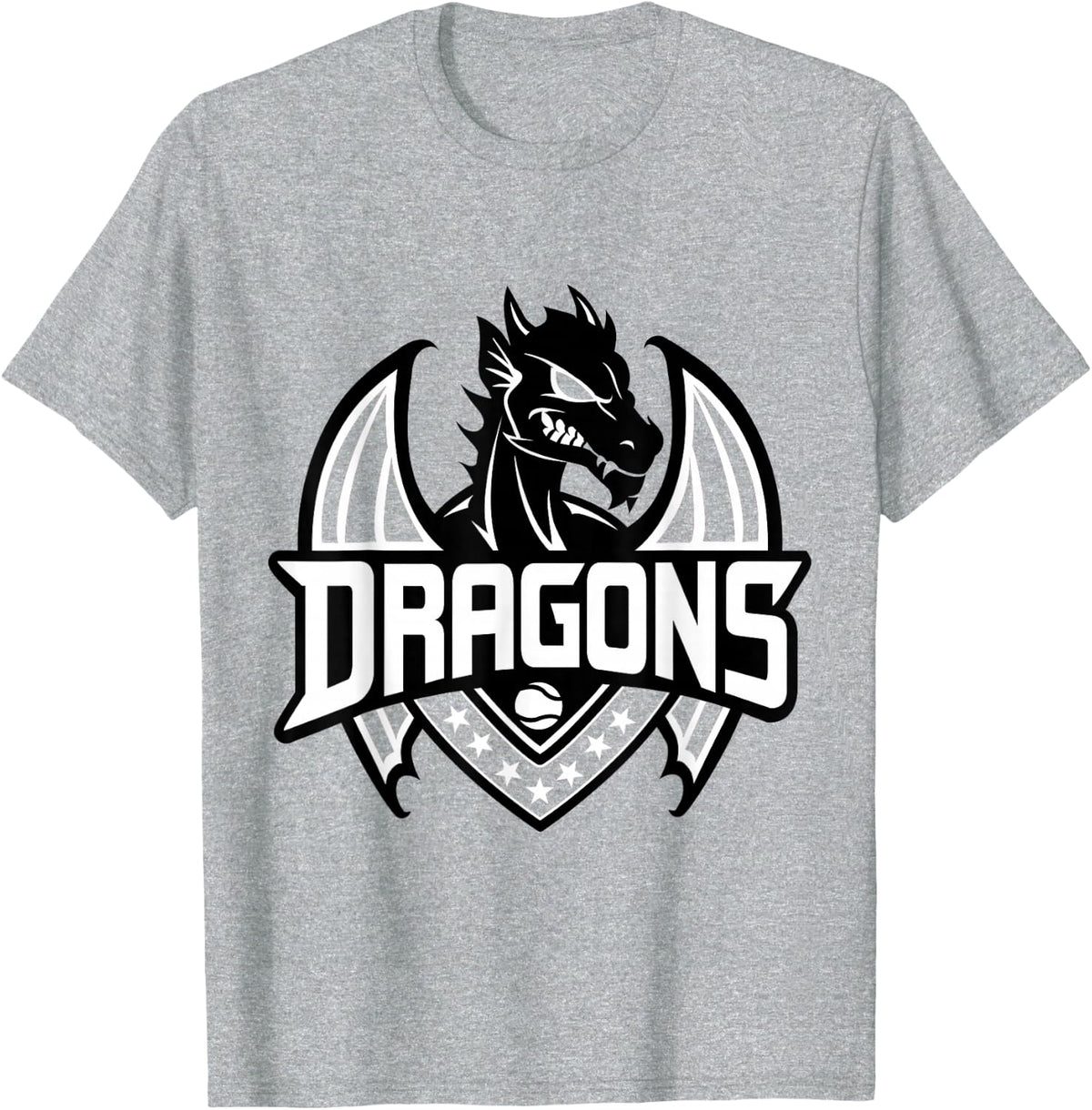 Dragons Baseball T-Shirt T-Shirt - Heather Grey