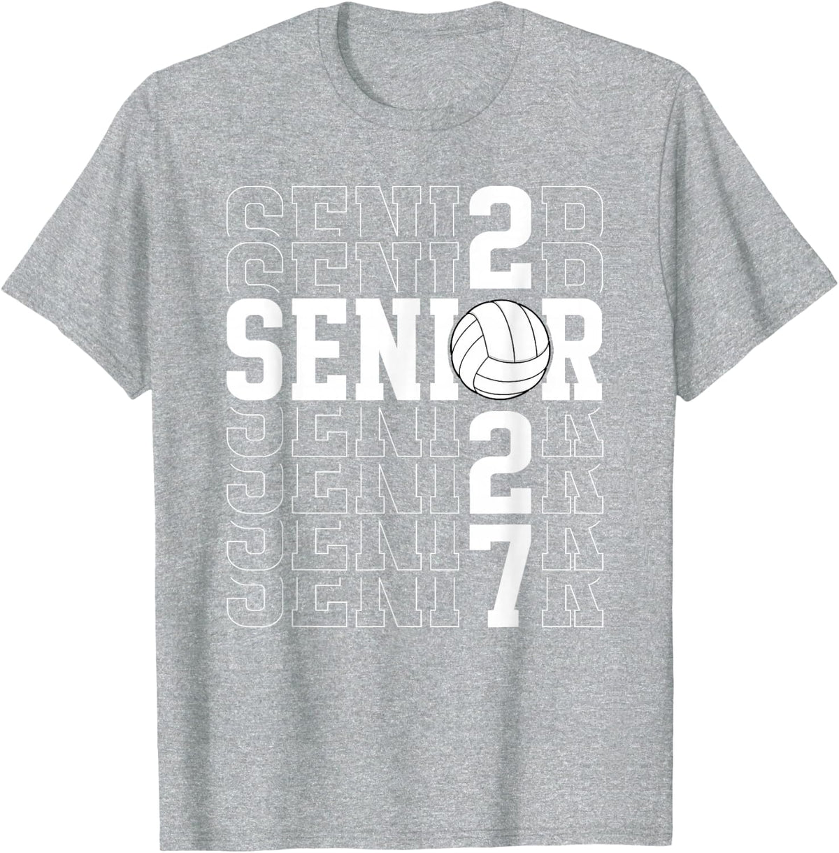 Volleyball Senior 2027 Graduation Senior Volleyball Player T-Shirt - Heather Grey