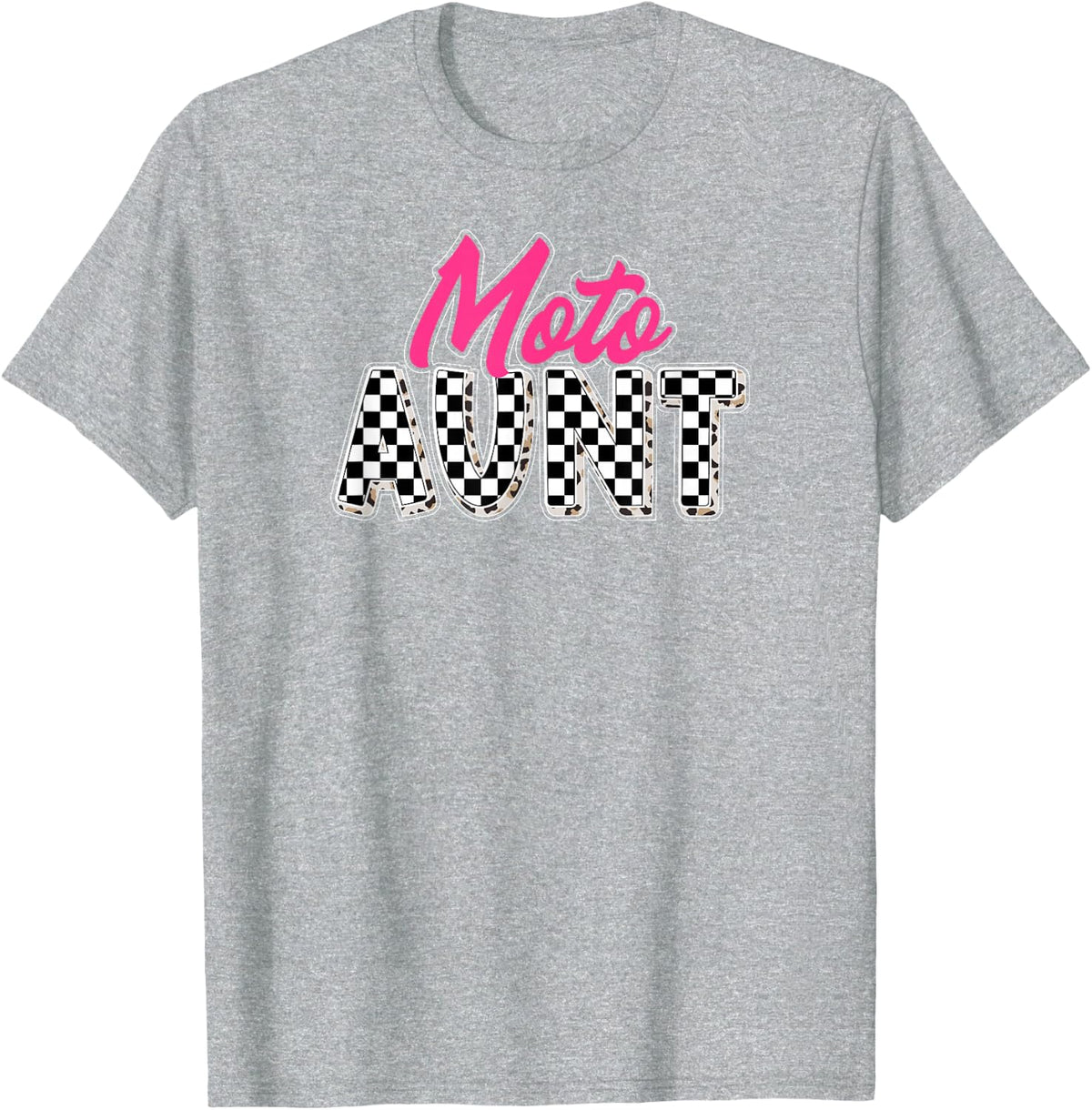 Moto Aunt Leopard Motocross Aunt Of A Motocross Rider Auntie T-Shirt - Heather Grey