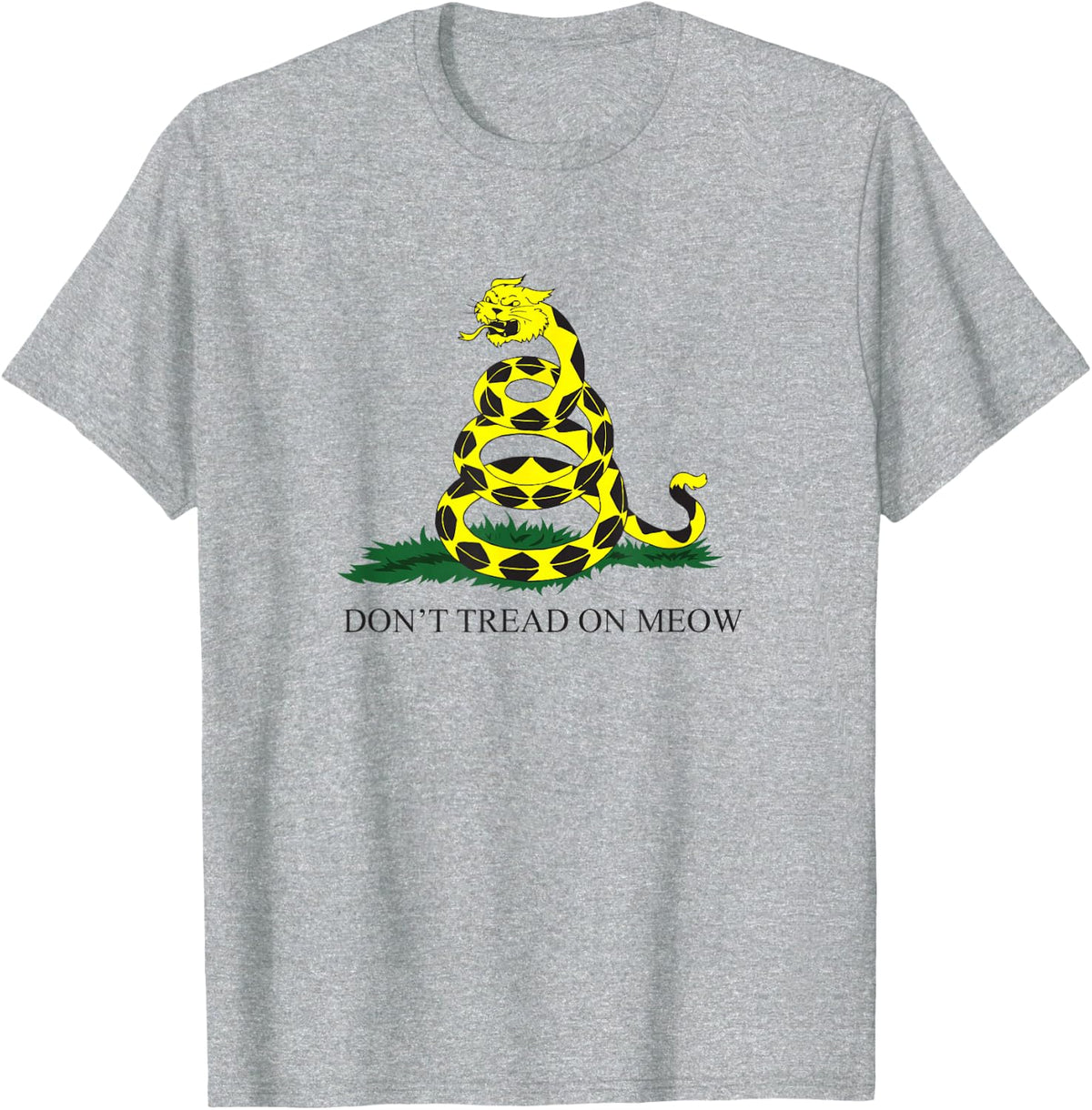 Kitty Cat Gadsden Flag - Don't Tread On Meow T-Shirt - Heather Grey