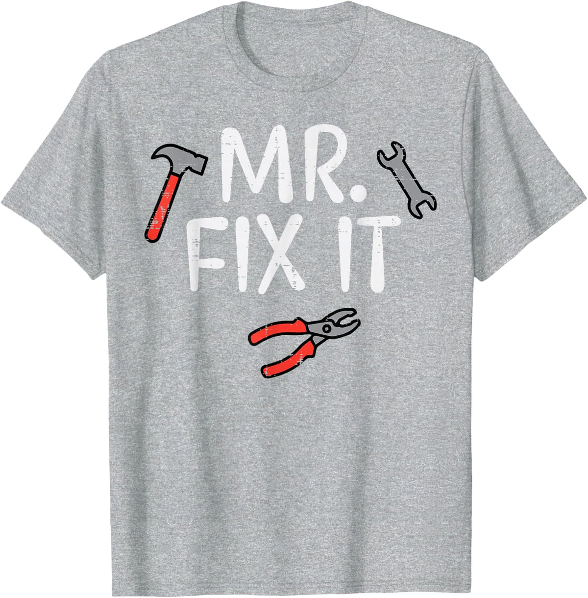 Fathers Day Mr Fix it Fun DIY Handy Man Dad Daddy Match Men T-Shirt - Heather Grey