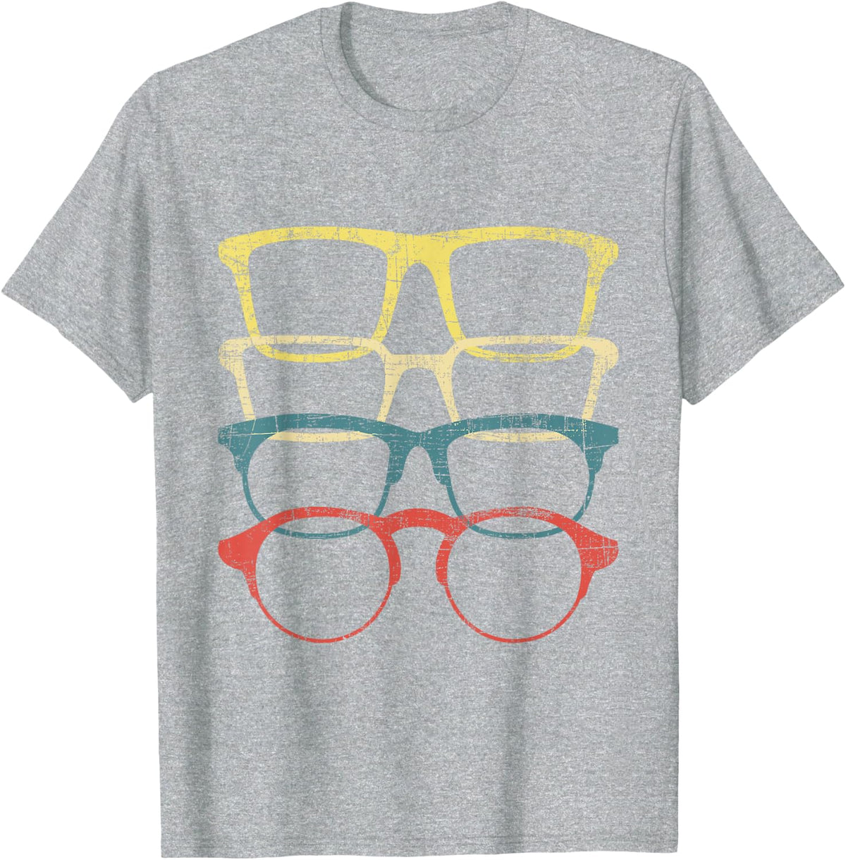 Retro Eyeglasses Optometrist Ophthalmologist Eye Doctor Tees T-Shirt - Heather Grey
