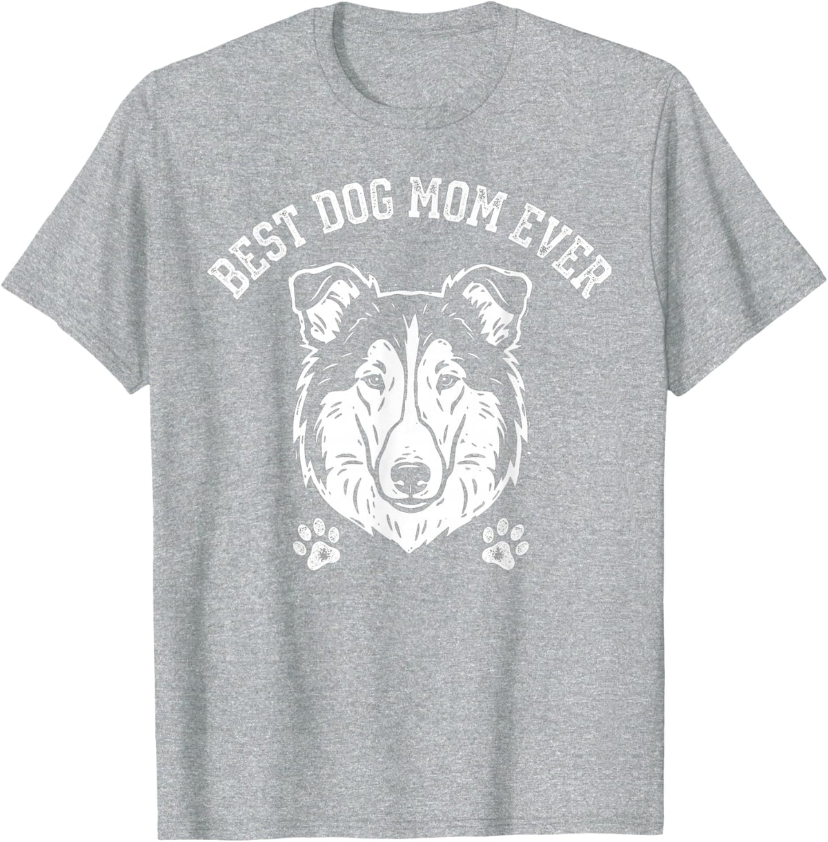 Collie MOM Proud Love Best Ever Owner Puppy Lover T-Shirt - Heather Grey