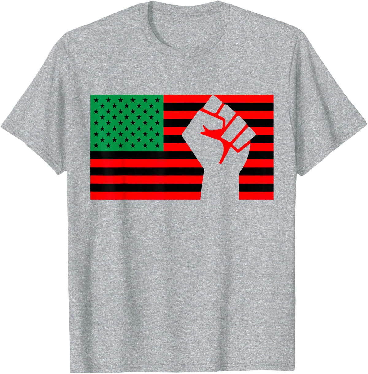 Black Lives Matter Pan African American UNIA Flag Juneteenth T-Shirt - Heather Grey