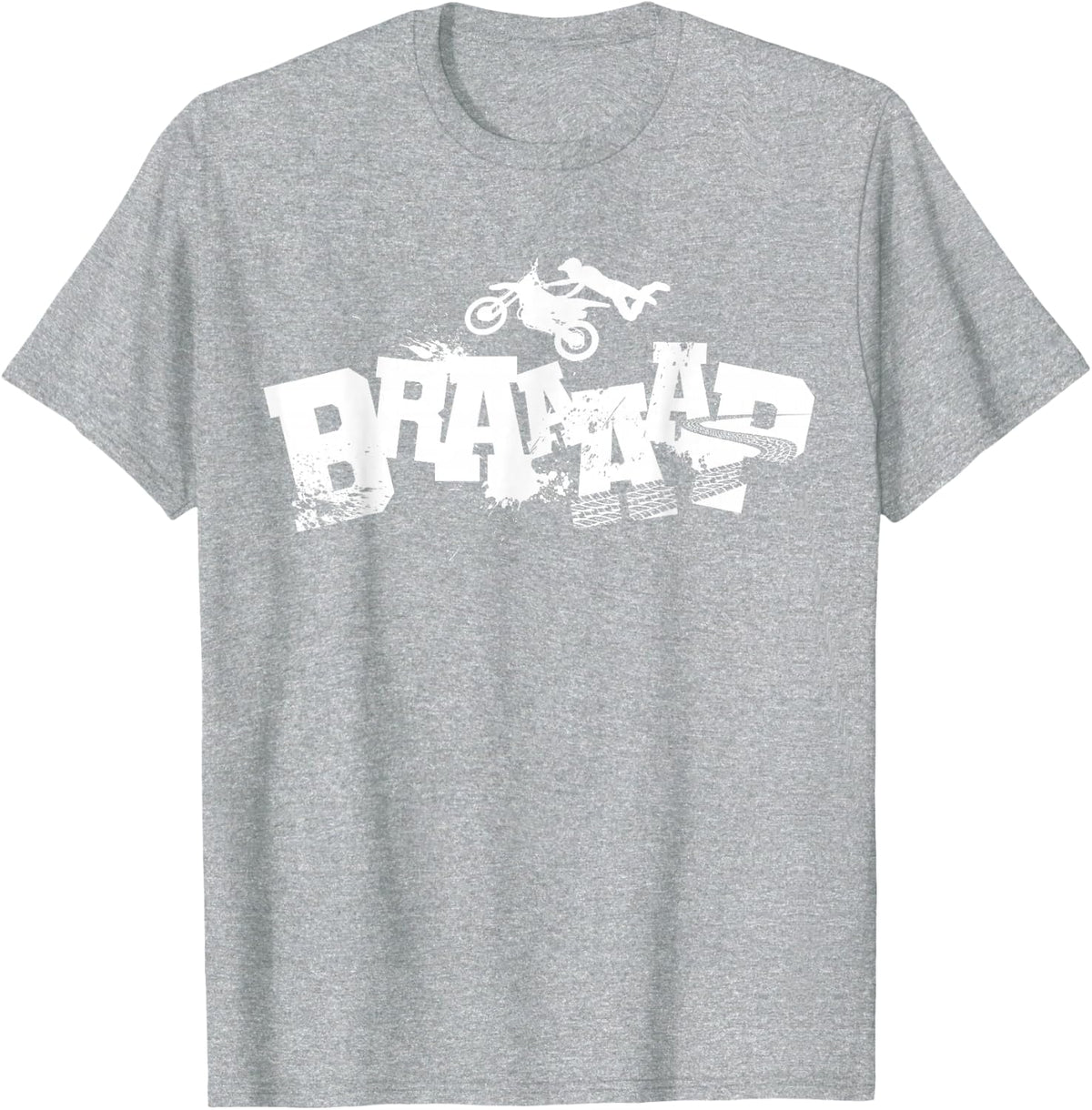 Braaap | Dirt Biking Tshirt | Boys Dirt Bike T-Shirt - Heather Grey