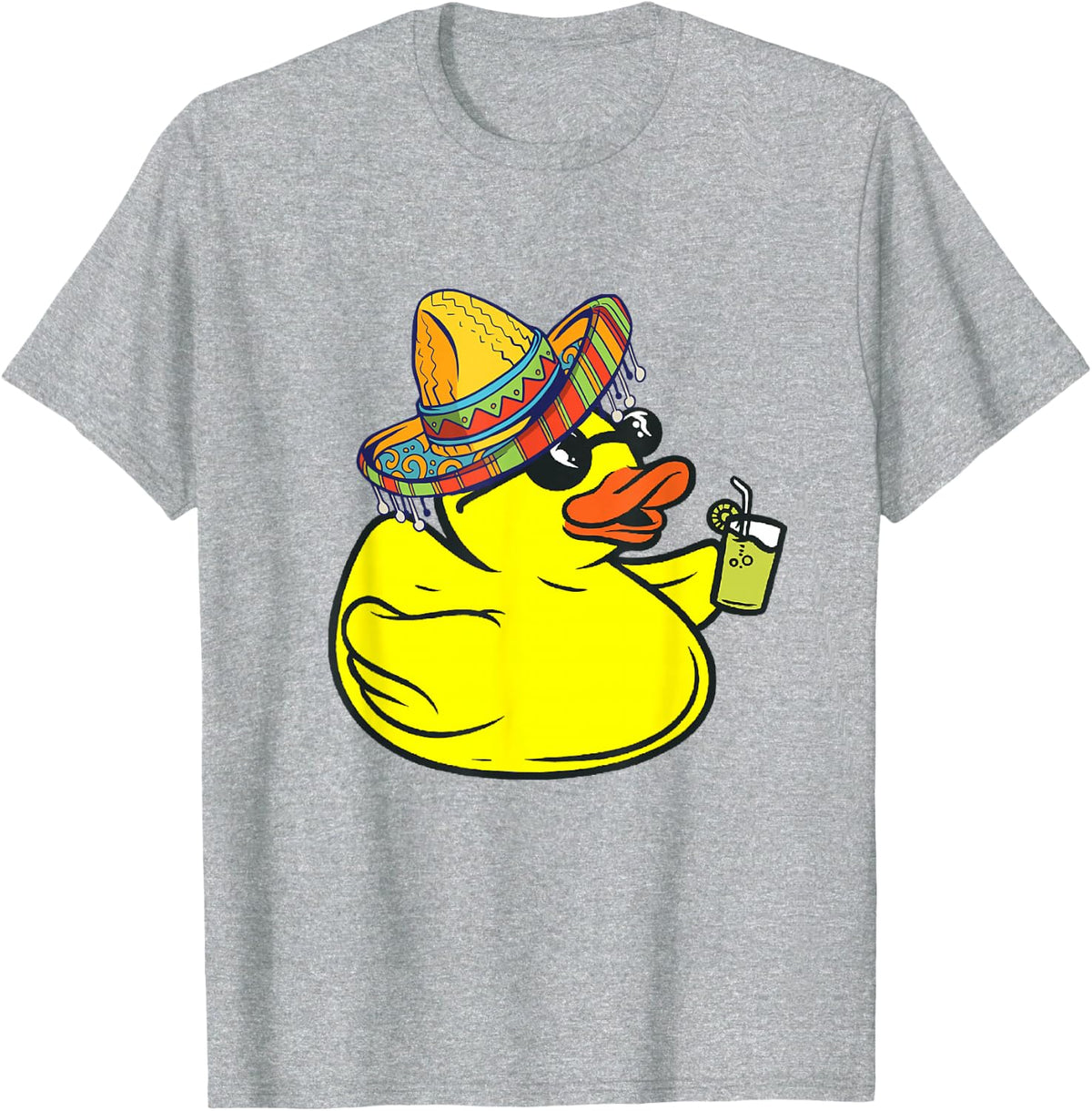 Rubber Duck Chill Mexican Duck Yellow Rubber Ducks Sombrero T-Shirt - Heather Grey