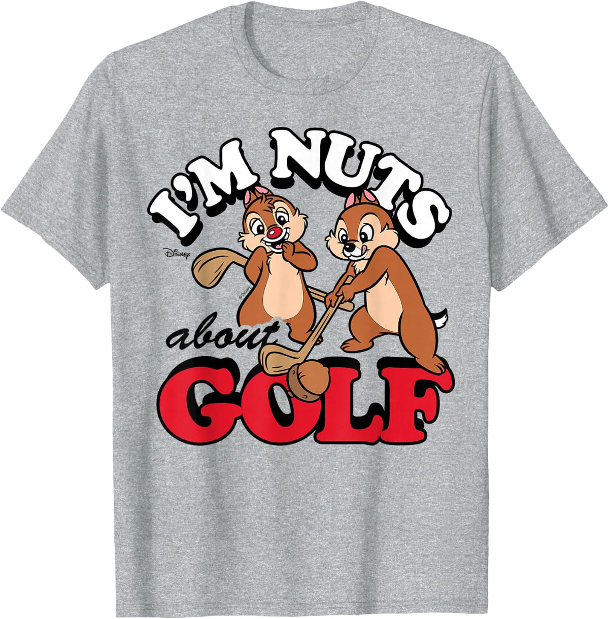 Chip 'N Dale Rescue Rangers - I'm Nuts About Golf T-Shirt - Heather Grey