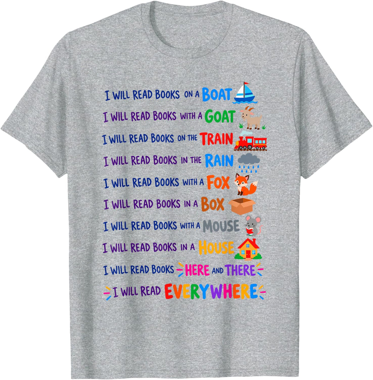 I Will Read Books Lover Reading Teacher Book Club Bookworm T-Shirt - Heather Grey