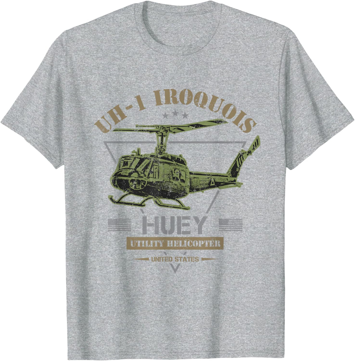 UH-1 Iroquois "Huey" Helicopter T-Shirt - Heather Grey