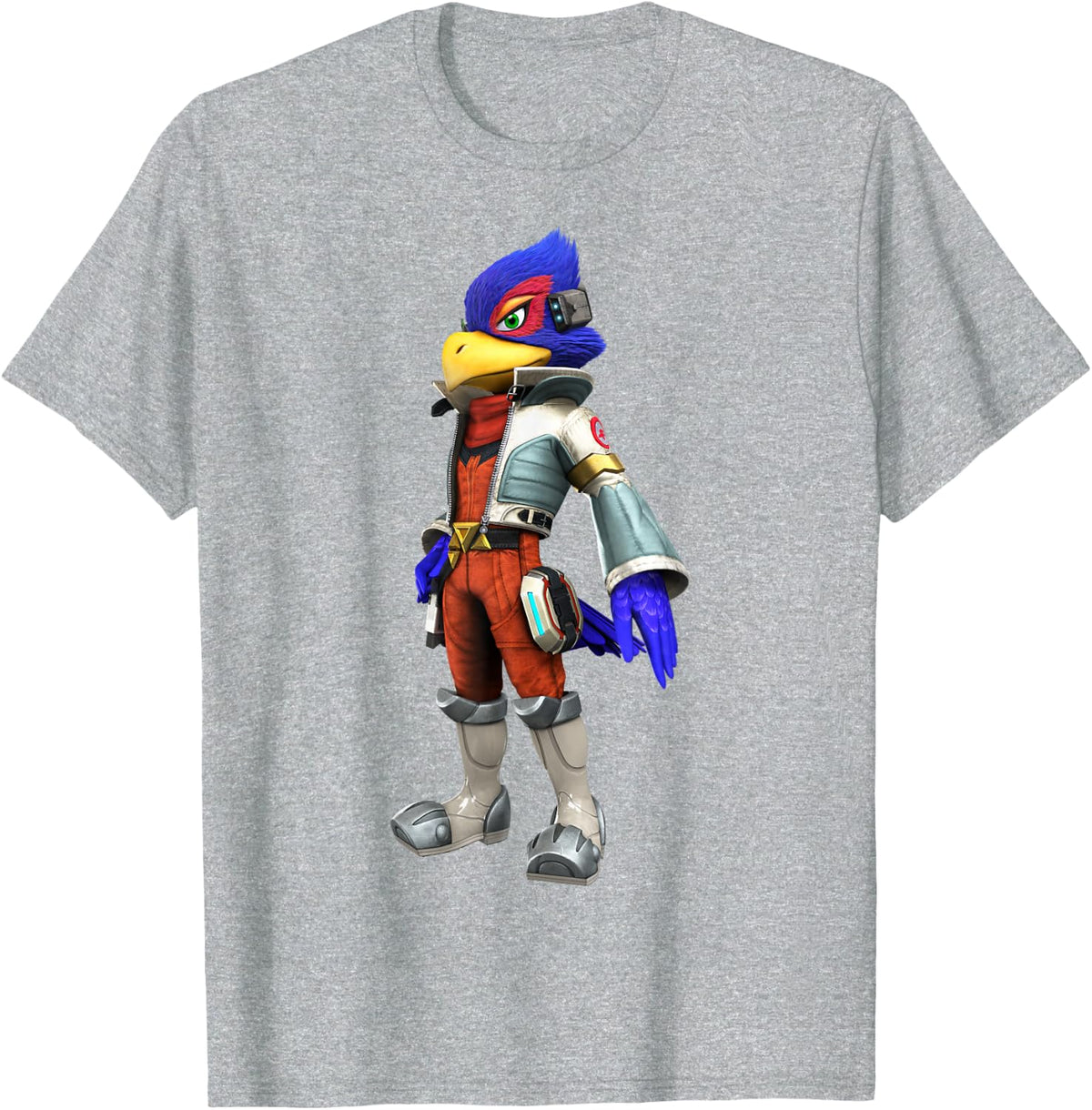 Star Fox Falco 3D Poster T-Shirt - Heather Grey