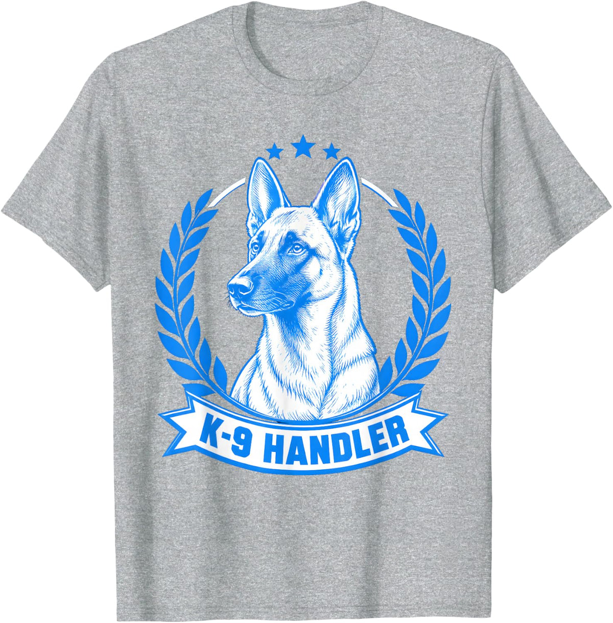 K9 Handler Belgian Malinois T-Shirt - Heather Grey