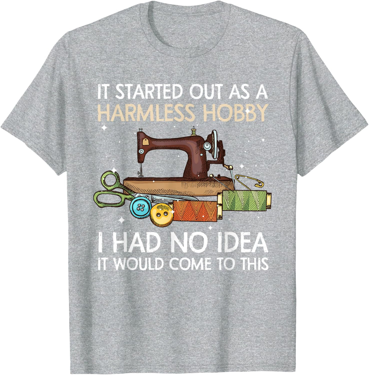 Cool Sewing Art For Women Girls Quilting Pattern Knitting T-Shirt - Heather Grey