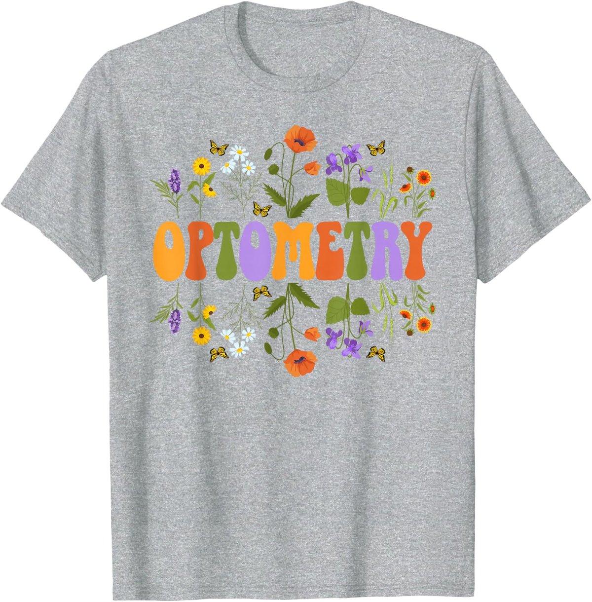 Optometry Groovy Optometrist Ophthalmic Tech Optician Tee T-Shirt - Heather Grey