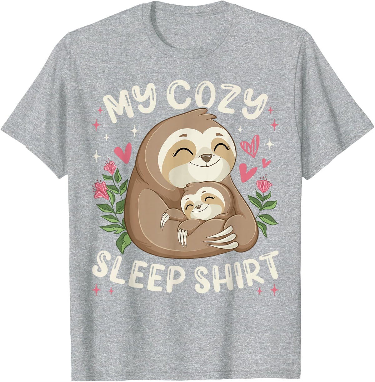 My Cozy Sleep Shirt, Sleeping Sloth with Baby T-Shirt - Heather Grey