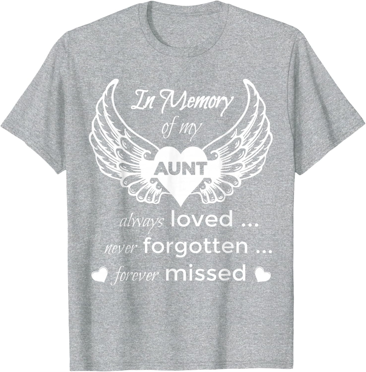 Guardian Angel Aunt T Shirt For Women Memorial Tee In Memory Of My Aunt - Heather Grey