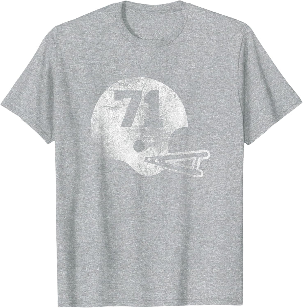 Vintage Football Jersey Number 71 T-Shirt Player Number T-Shirt - Heather Grey