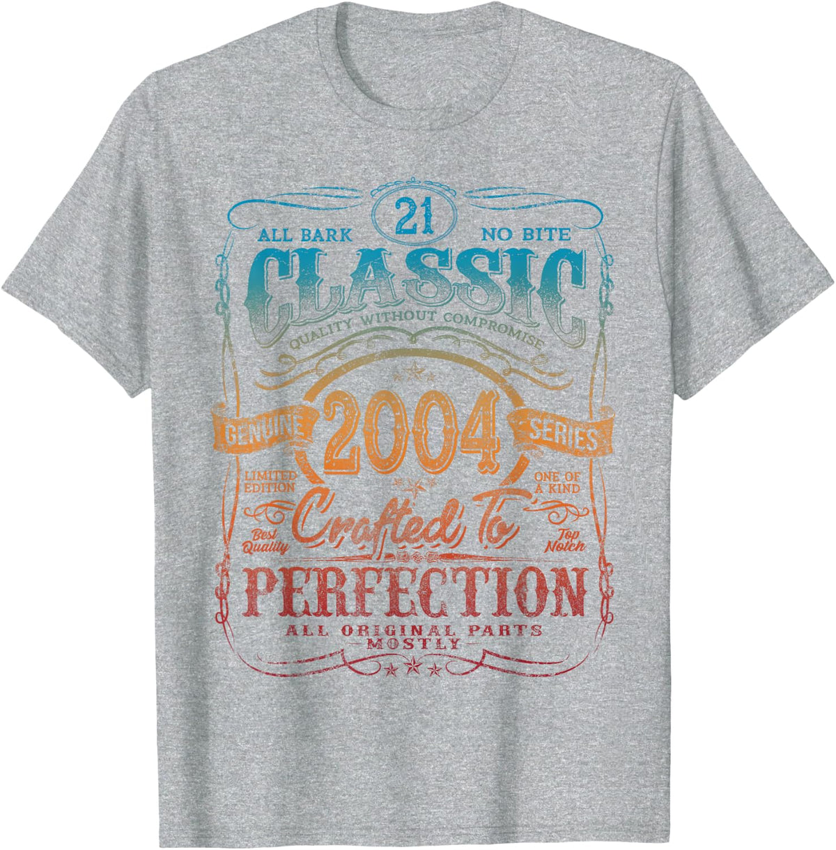 Vintage 2004 Limited Edition Shirt 21 year old 21st Birthday T-Shirt - Heather Grey