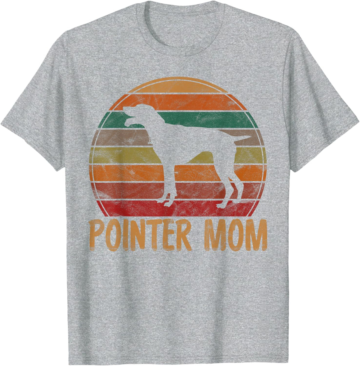 Retro Pointer Mom Gift Rott Dog Mother Pet Pointer Mama T-Shirt - Heather Grey