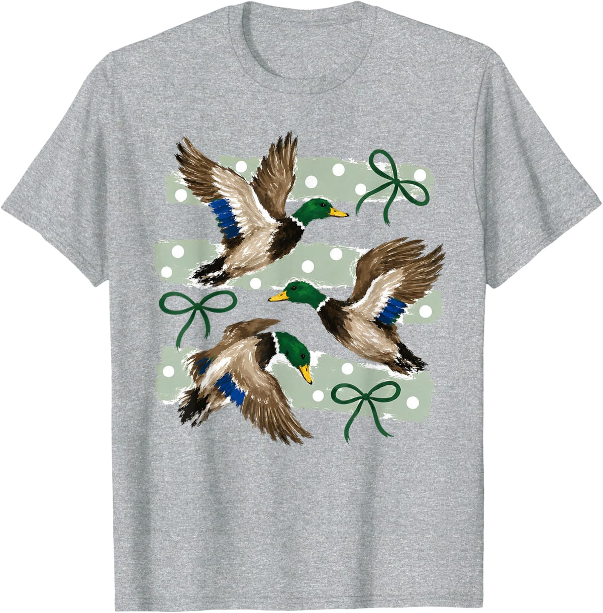 Camo Mom Mallard Duck Camouflage Hunting Camo Bow Girls T-Shirt - Heather Grey