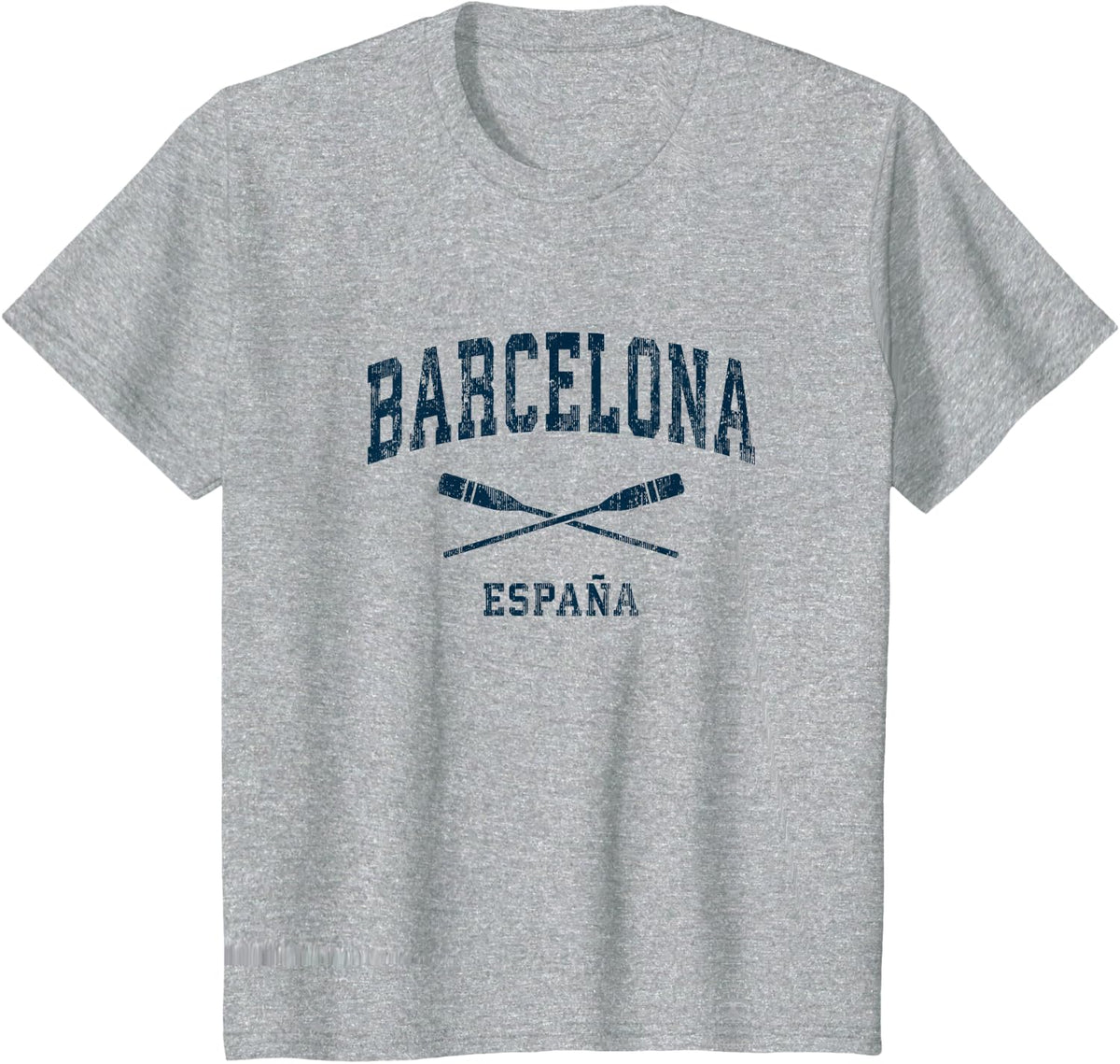 Barcelona Spain Vintage Nautical Paddles Sports Oars T-Shirt - Heather Grey